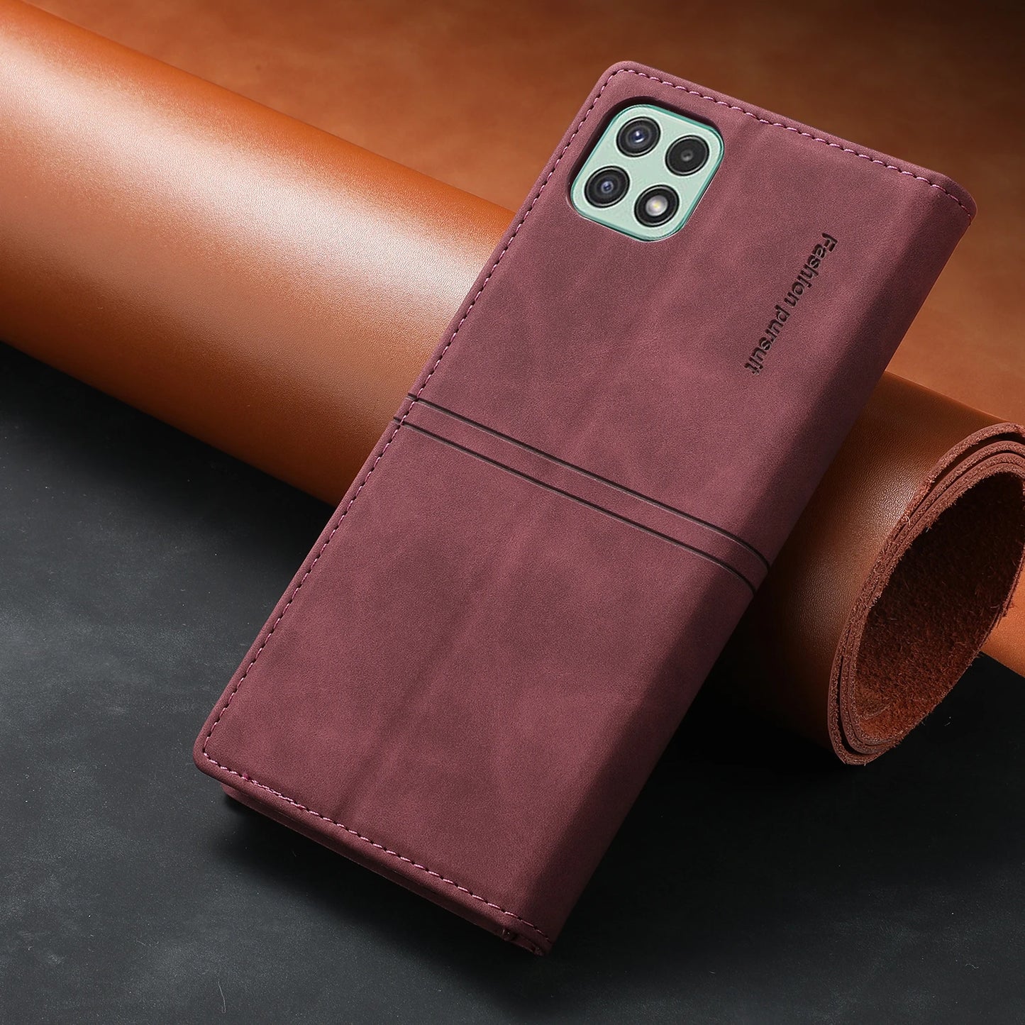 Leather Case for Samsung A15 A25 A35 A55 A05S A14 A34 A54 A24 A04S A13 A23 A33 A53 Flip Wallet Galaxy S24 Ultra S23 FE S22 Plus