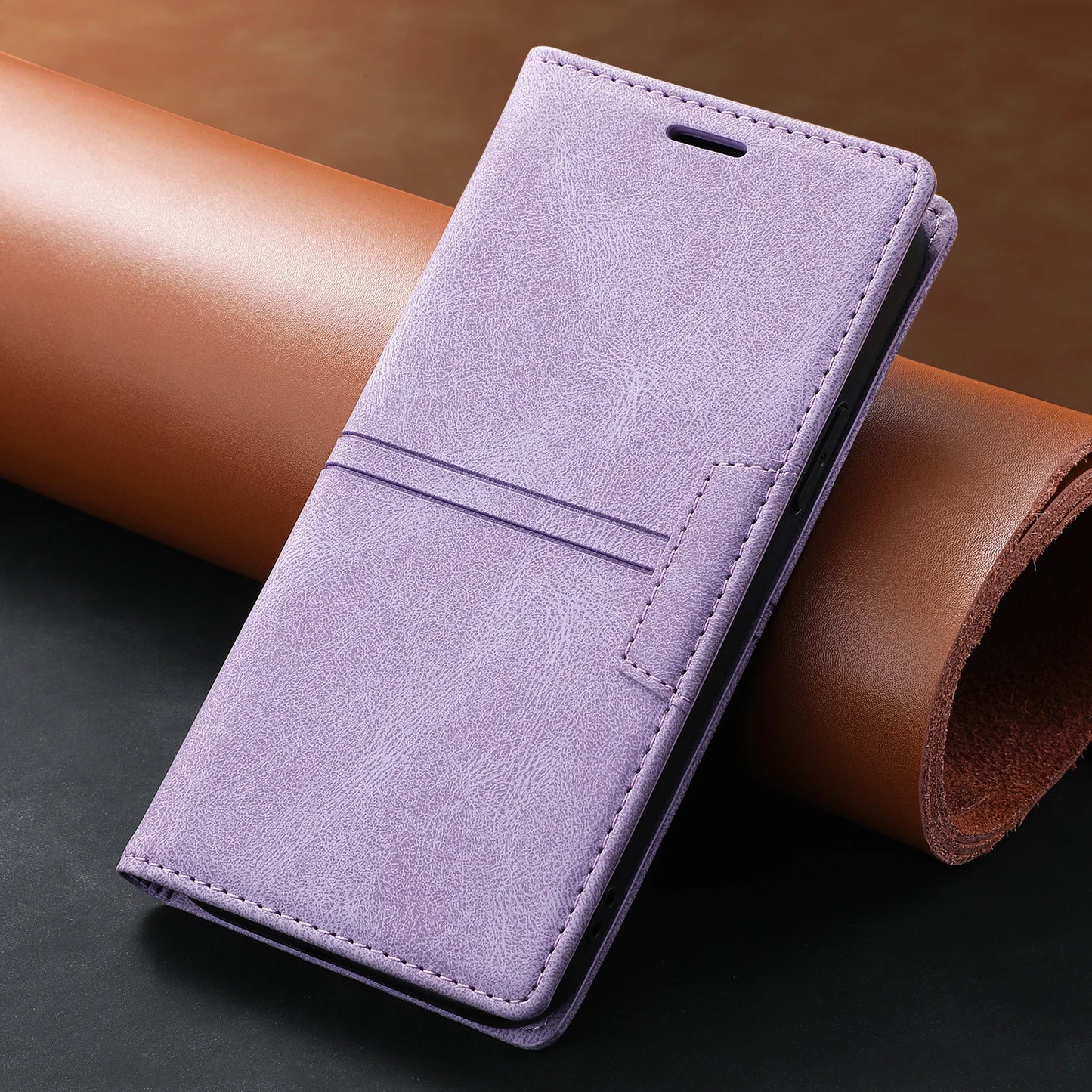 Leather Case for Samsung A15 A25 A35 A55 A05S A14 A34 A54 A24 A04S A13 A23 A33 A53 Flip Wallet Galaxy S24 Ultra S23 FE S22 Plus
