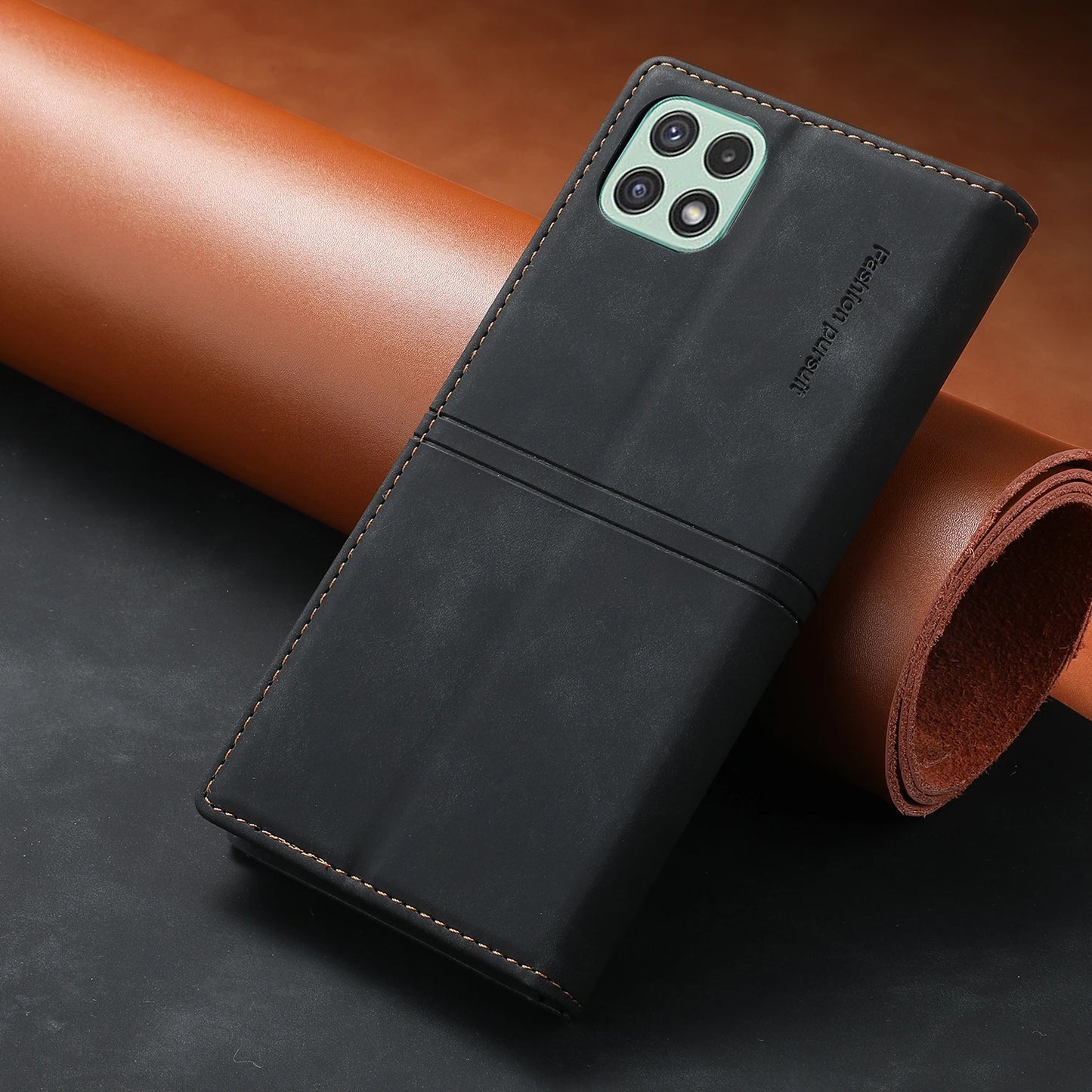 Leather Case for Samsung A15 A25 A35 A55 A05S A14 A34 A54 A24 A04S A13 A23 A33 A53 Flip Wallet Galaxy S24 Ultra S23 FE S22 Plus