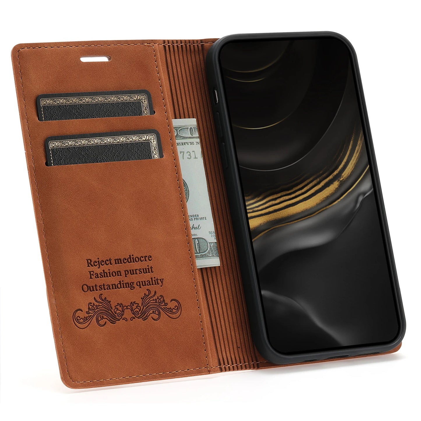 Leather Case for Samsung A15 A25 A35 A55 A05S A14 A34 A54 A24 A04S A13 A23 A33 A53 Flip Wallet Galaxy S24 Ultra S23 FE S22 Plus
