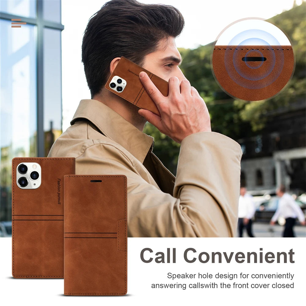 Leather Case for Samsung A15 A25 A35 A55 A05S A14 A34 A54 A24 A04S A13 A23 A33 A53 Flip Wallet Galaxy S24 Ultra S23 FE S22 Plus
