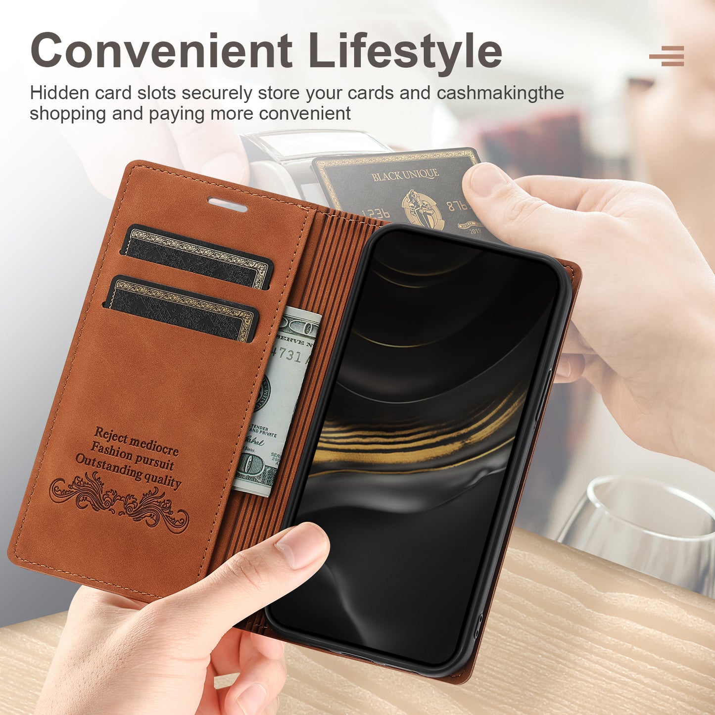 Leather Case for Samsung A15 A25 A35 A55 A05S A14 A34 A54 A24 A04S A13 A23 A33 A53 Flip Wallet Galaxy S24 Ultra S23 FE S22 Plus