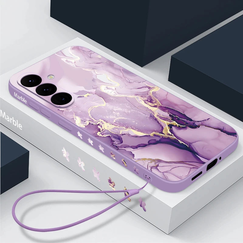 Colorful Marble Case with Laynard For Samsung Galaxy