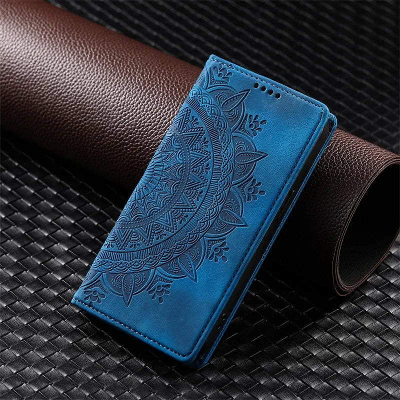 Premium Leather Magnetic Phone Case – Wallet Flip Cover with Card Slots for Samsung Glaxxy