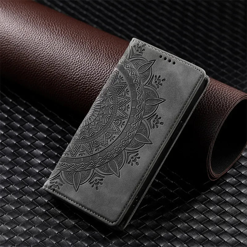 Premium Leather Magnetic Phone Case – Wallet Flip Cover with Card Slots for Samsung Glaxxy