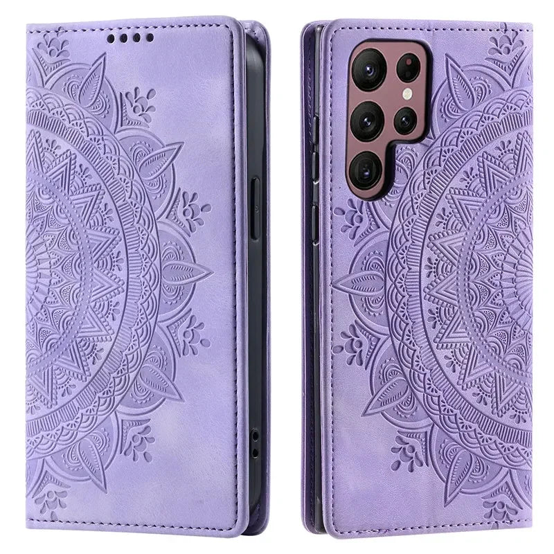 Premium Leather Magnetic Phone Case – Wallet Flip Cover with Card Slots for Samsung Glaxxy