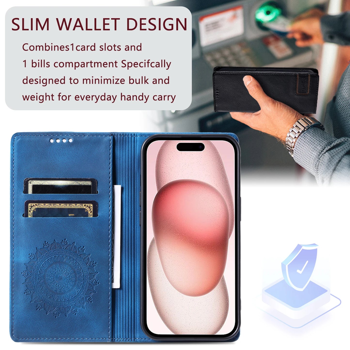 Premium Leather Magnetic Phone Case – Wallet Flip Cover with Card Slots for Samsung Glaxxy