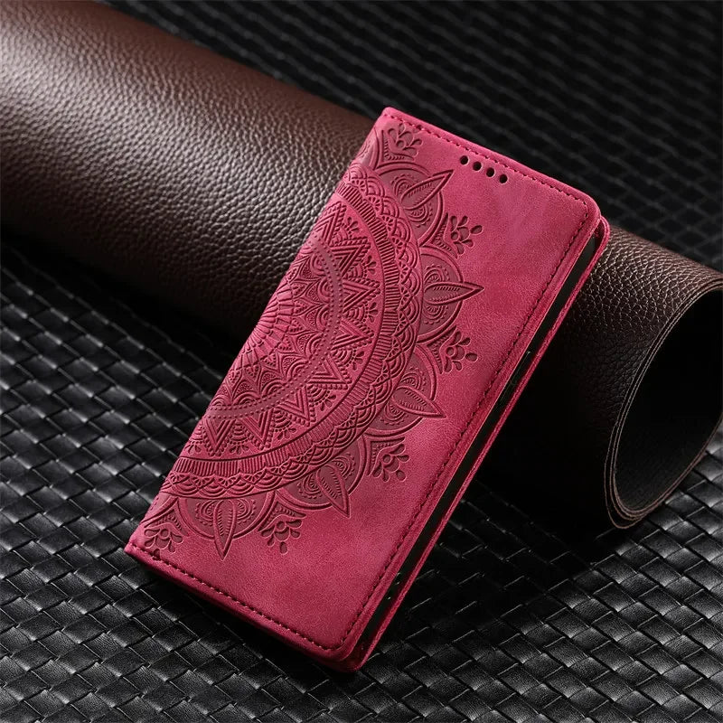 Premium Leather Magnetic Phone Case – Wallet Flip Cover with Card Slots for Samsung Glaxxy
