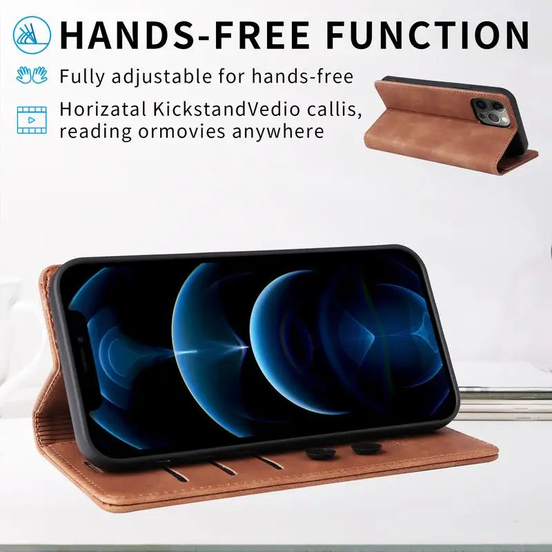 Leather Magnatic Flip Wallet Case For Samsung A Series