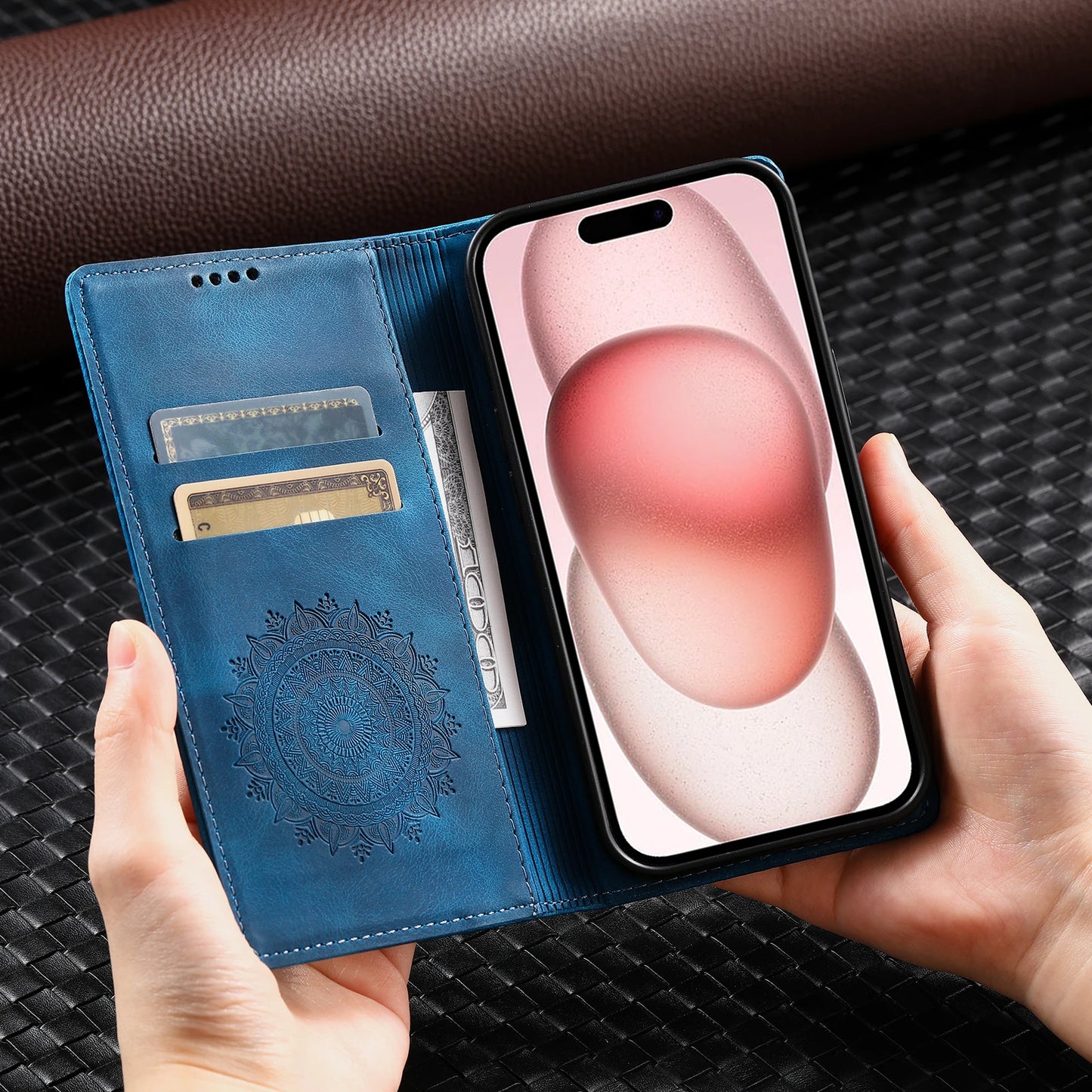 Premium Leather Magnetic Phone Case – Wallet Flip Cover with Card Slots for Samsung Glaxxy