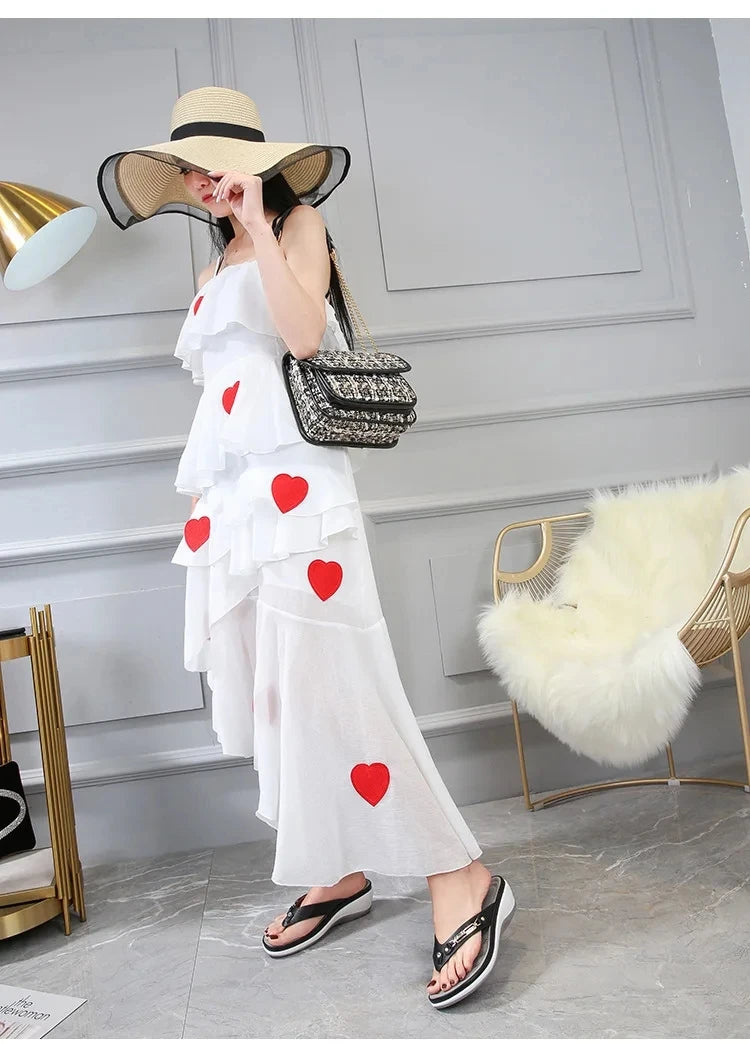 Women's Summer Wedge Slippers – Fashion Slides with Metal Button and Platform Sole