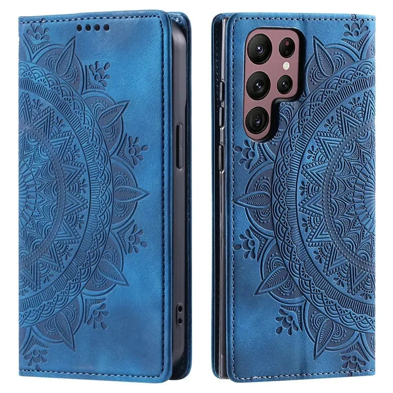 Premium Leather Magnetic Phone Case – Wallet Flip Cover with Card Slots for Samsung Glaxxy