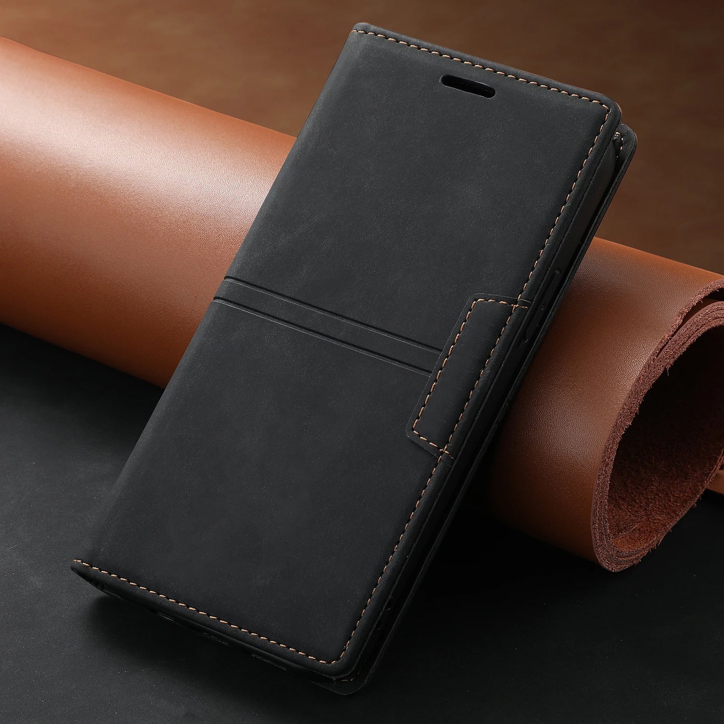 Leather Case for Samsung A15 A25 A35 A55 A05S A14 A34 A54 A24 A04S A13 A23 A33 A53 Flip Wallet Galaxy S24 Ultra S23 FE S22 Plus
