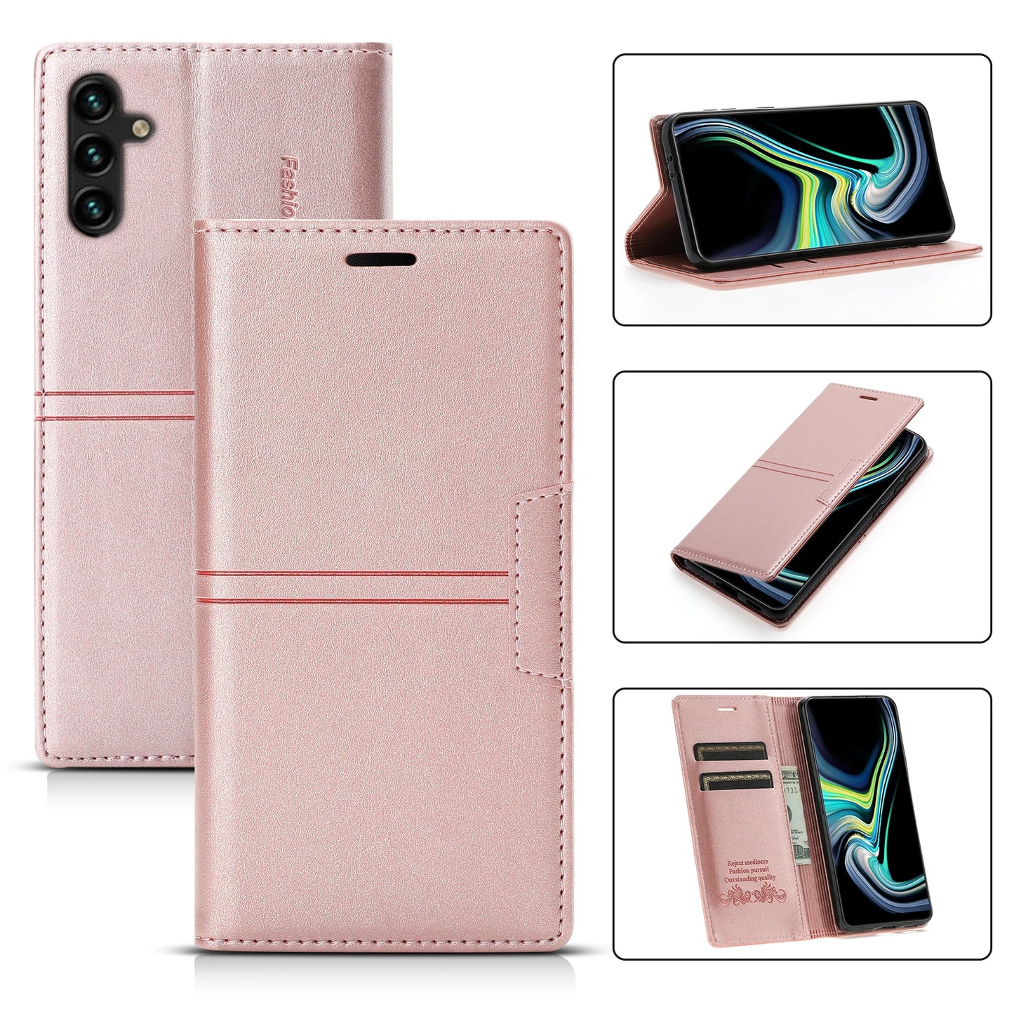 Leather Case for Samsung A15 A25 A35 A55 A05S A14 A34 A54 A24 A04S A13 A23 A33 A53 Flip Wallet Galaxy S24 Ultra S23 FE S22 Plus