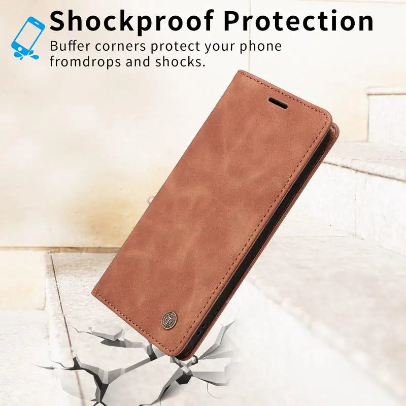 Leather Magnatic Flip Wallet Case For Samsung A Series