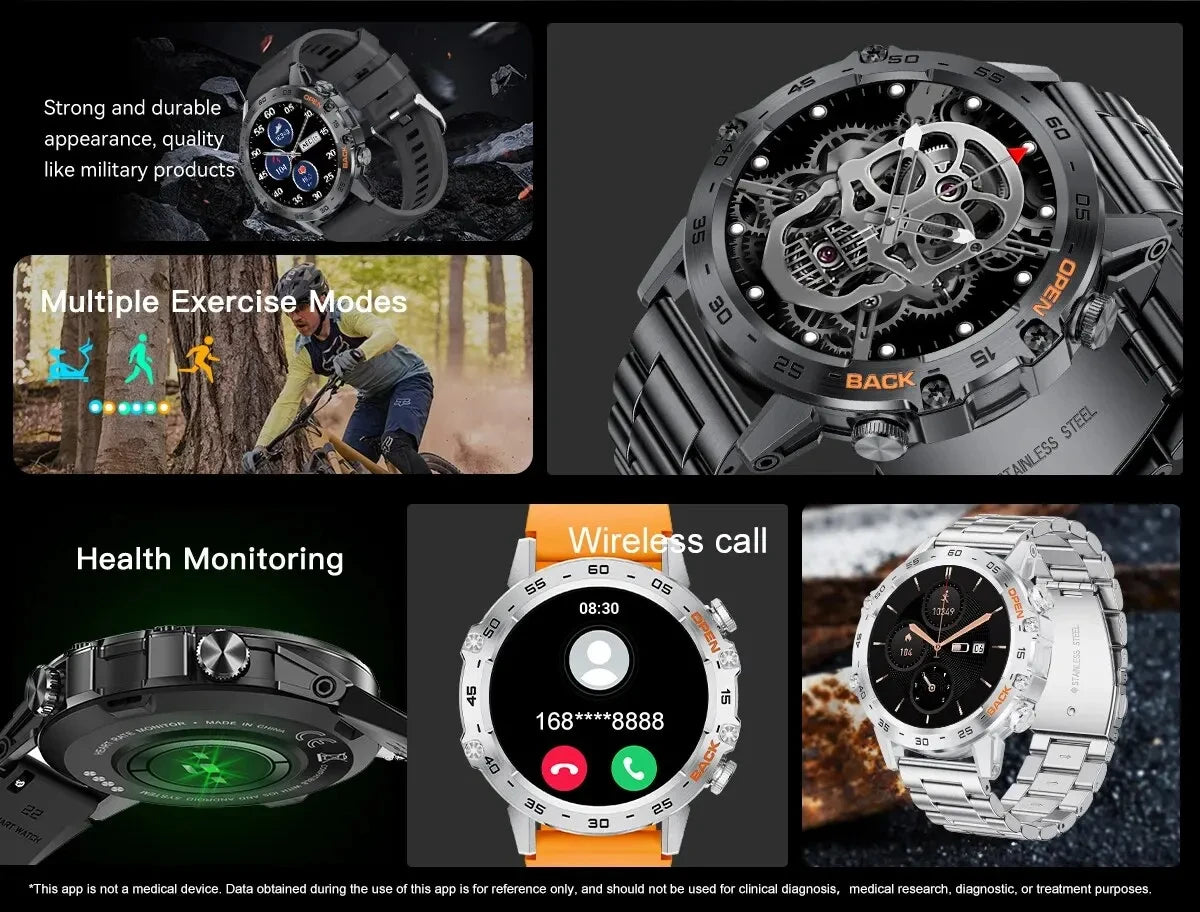 Bluetooth Smartwatch for Men – 1.39” Fitness Sport Tracker, Heart & Health Monitor, iOS/Android