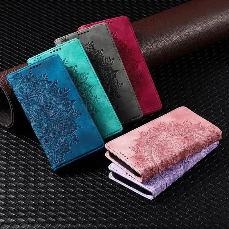Premium Leather Magnetic Phone Case – Wallet Flip Cover with Card Slots for Samsung Glaxxy
