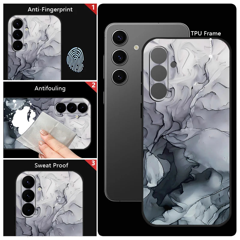 Colorful Marble Case with Laynard For Samsung Galaxy