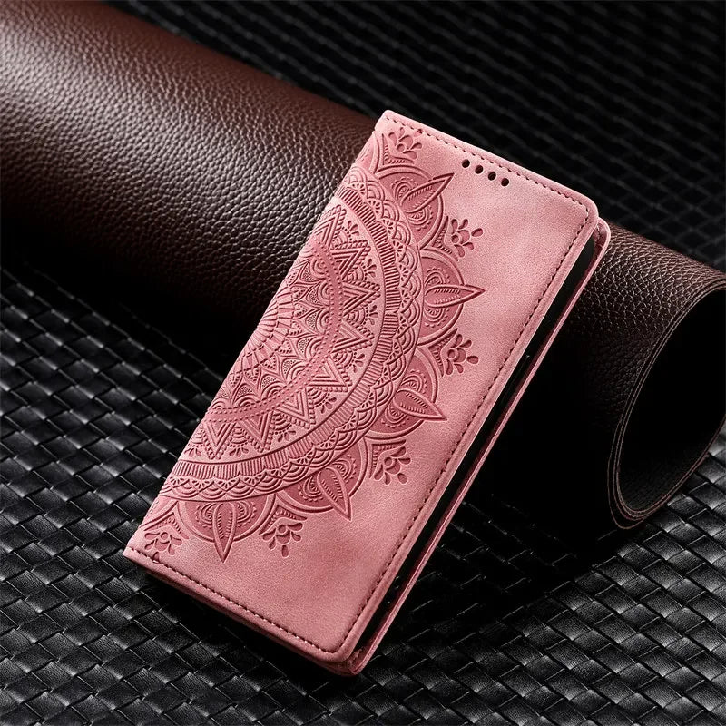 Premium Leather Magnetic Phone Case – Wallet Flip Cover with Card Slots for Samsung Glaxxy