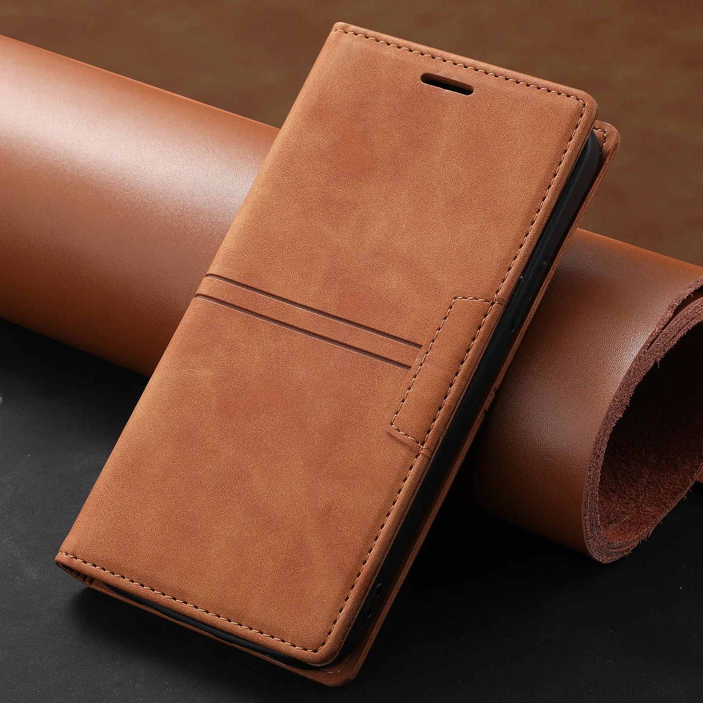 Leather Case for Samsung A15 A25 A35 A55 A05S A14 A34 A54 A24 A04S A13 A23 A33 A53 Flip Wallet Galaxy S24 Ultra S23 FE S22 Plus