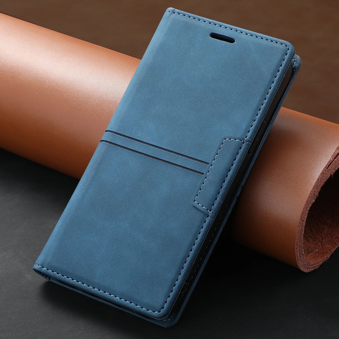 Leather Case for Samsung A15 A25 A35 A55 A05S A14 A34 A54 A24 A04S A13 A23 A33 A53 Flip Wallet Galaxy S24 Ultra S23 FE S22 Plus