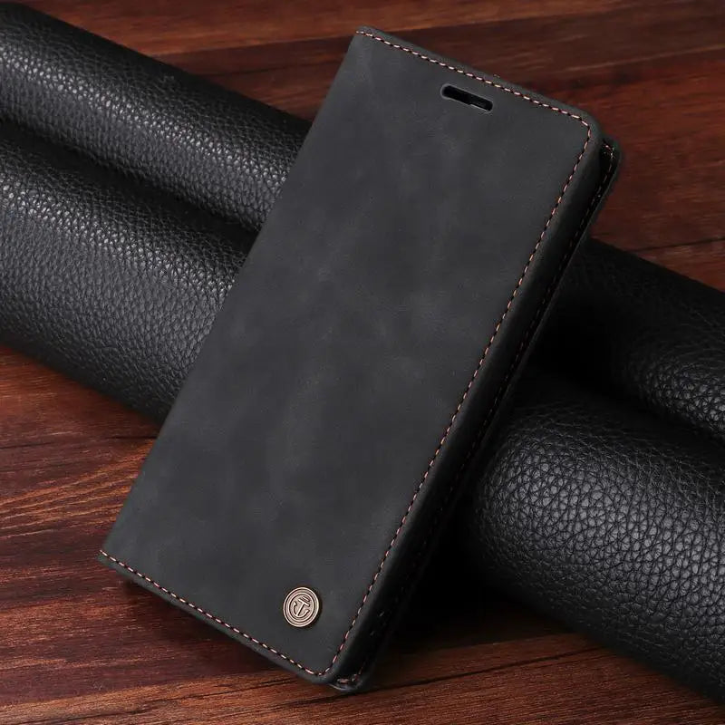 Leather Magnatic Flip Wallet Case For Samsung A Series