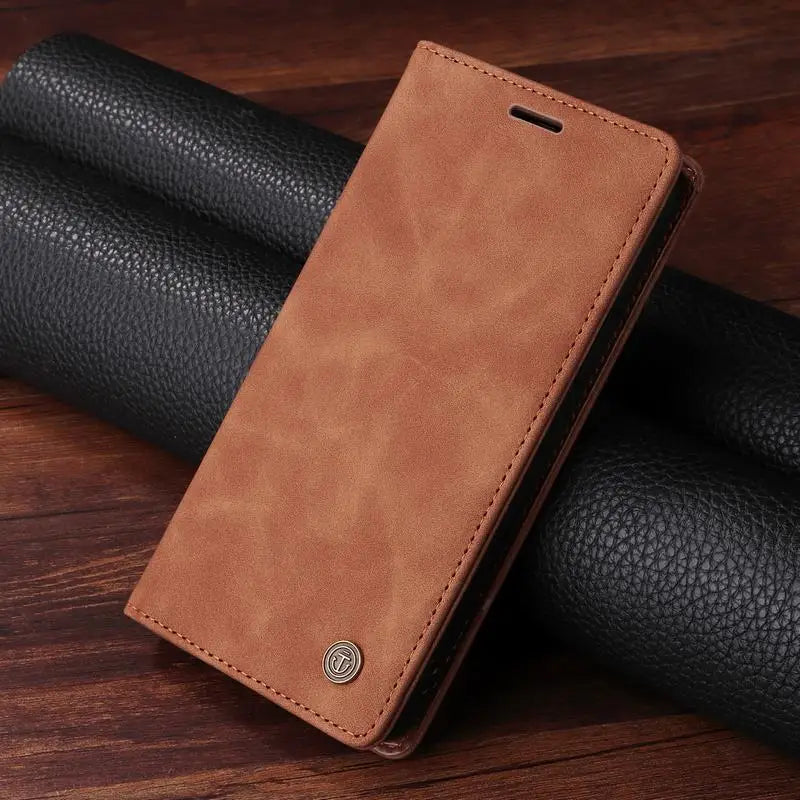 Leather Magnatic Flip Wallet Case For Samsung A Series