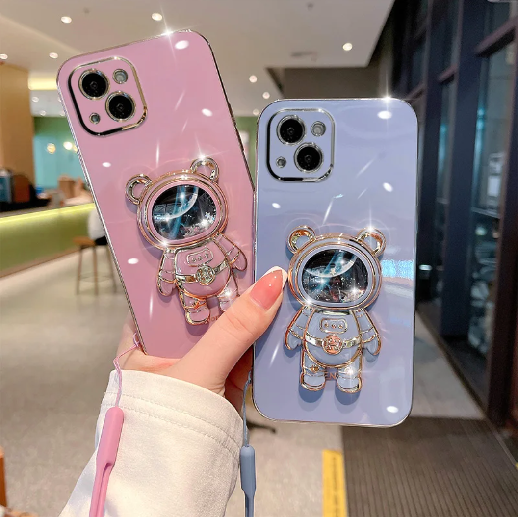 Quicksand Astronaut Case For iPhone 15 ProMax Case For iPhone 14 Case For iPhone 12 Pro 12mini 11 6 6S 7 8 Plus Stand Back Cover