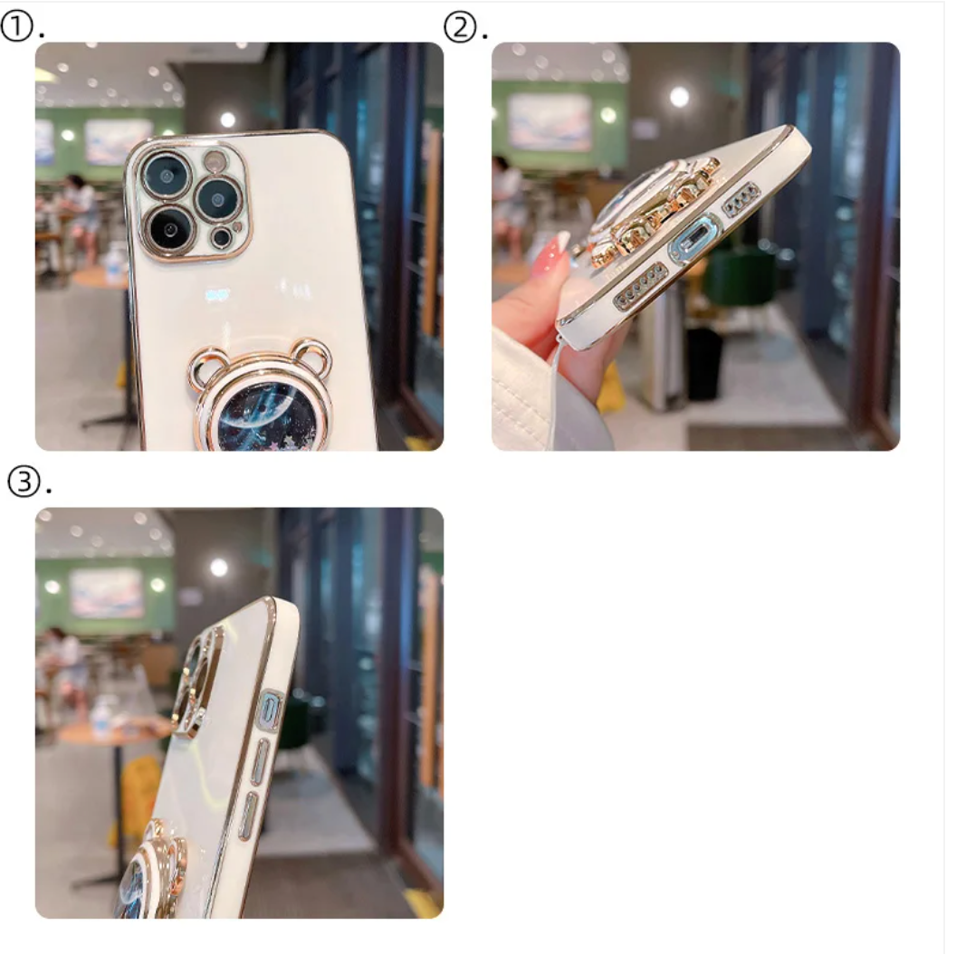 Quicksand Astronaut Case For iPhone 15 ProMax Case For iPhone 14 Case For iPhone 12 Pro 12mini 11 6 6S 7 8 Plus Stand Back Cover