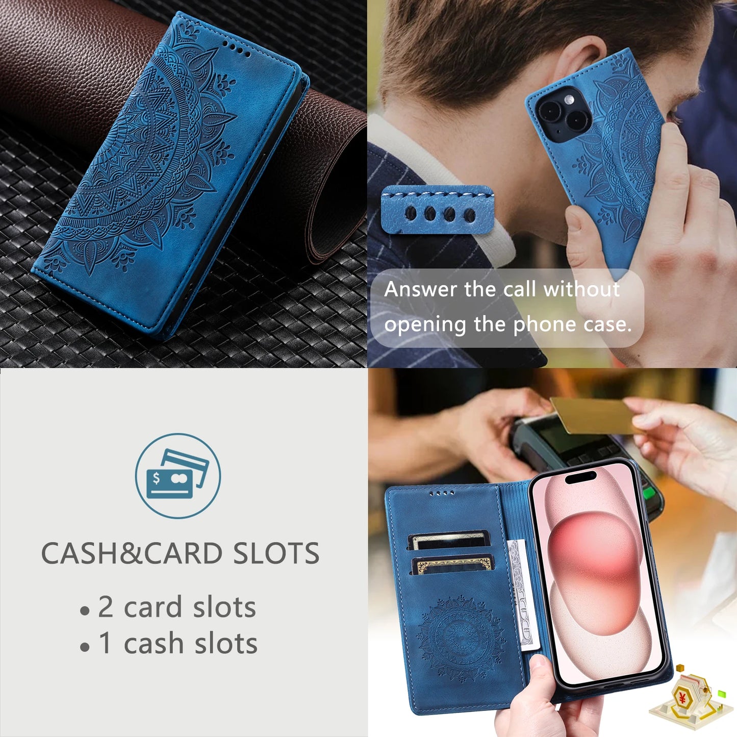 Premium Leather Magnetic Phone Case – Wallet Flip Cover with Card Slots for Samsung Glaxxy