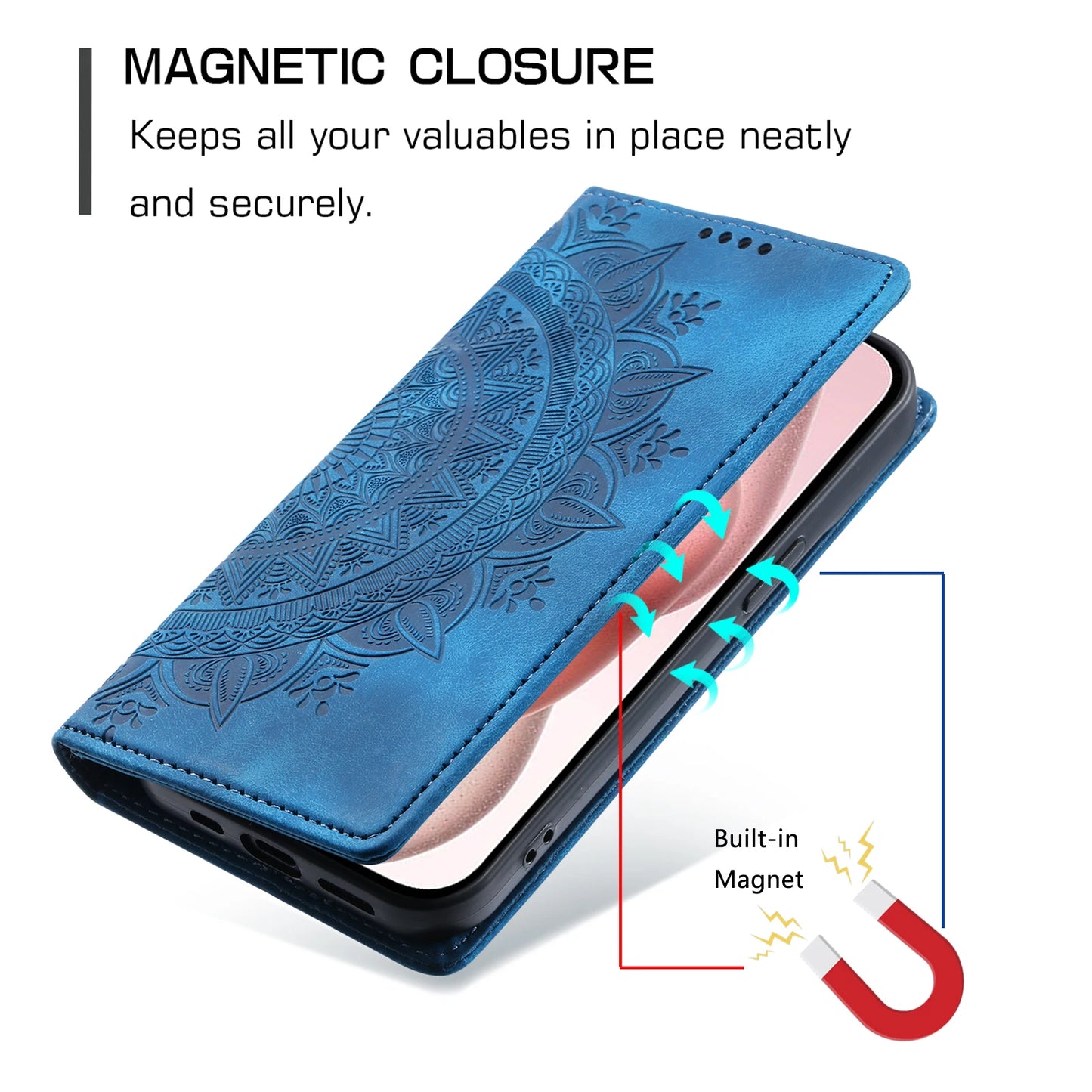 Premium Leather Magnetic Phone Case – Wallet Flip Cover with Card Slots for Samsung Glaxxy