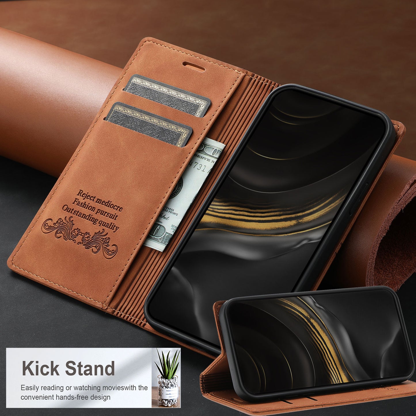 Leather Case for Samsung A15 A25 A35 A55 A05S A14 A34 A54 A24 A04S A13 A23 A33 A53 Flip Wallet Galaxy S24 Ultra S23 FE S22 Plus
