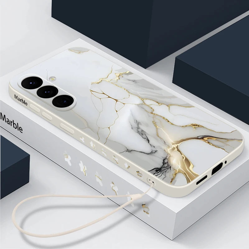 Colorful Marble Case with Laynard For Samsung Galaxy
