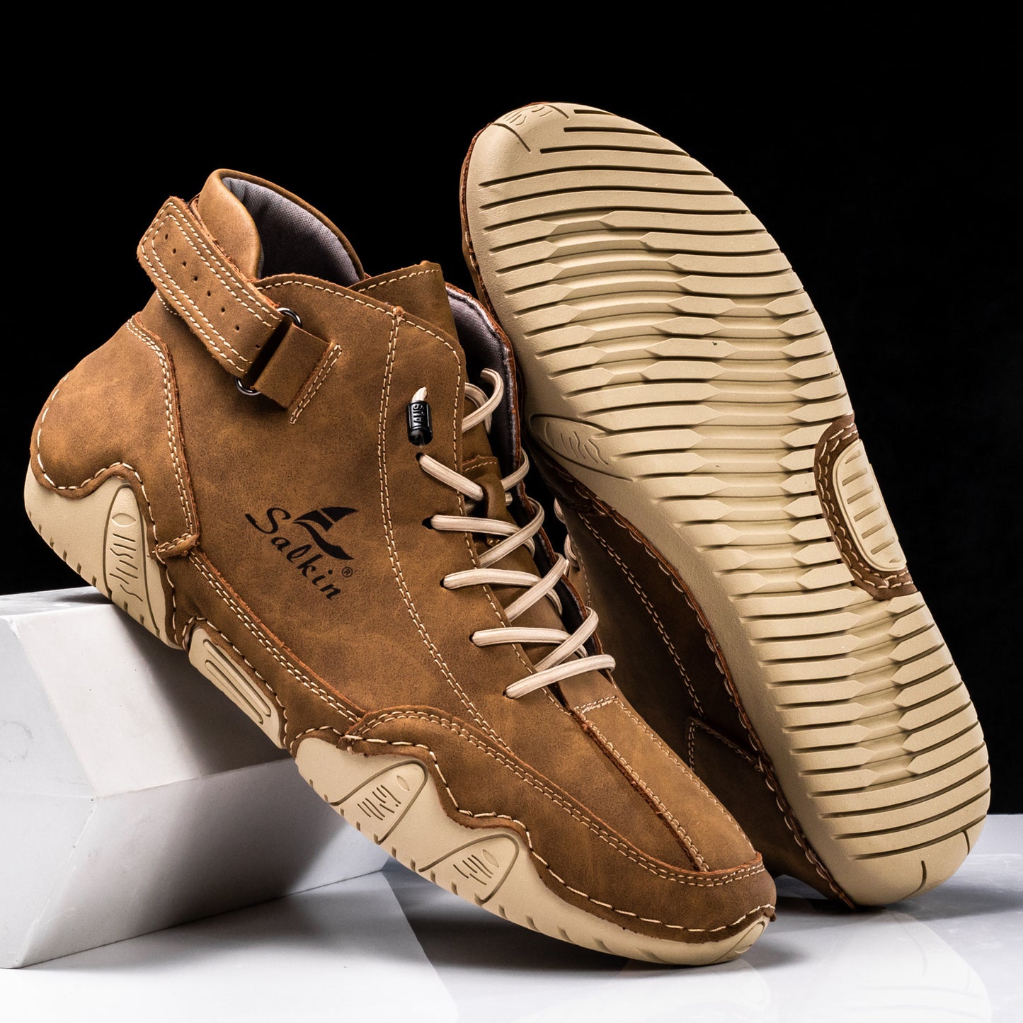 Octopus Men's High-Top Leather Martin Boots