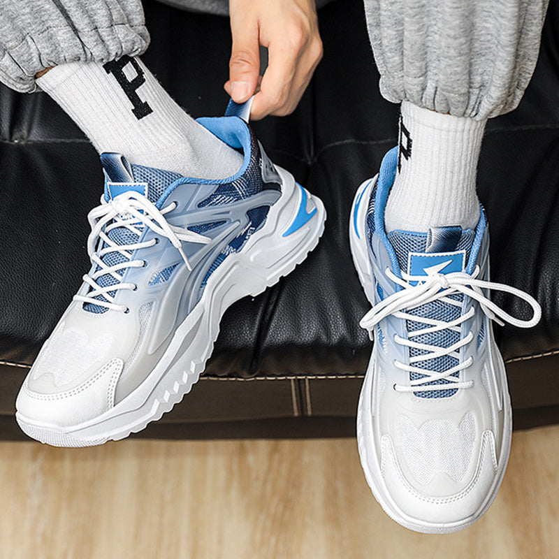 Men’s Fashion Lace-Up Sneakers – Breathable, Wear-Resistant & Height-Increasing