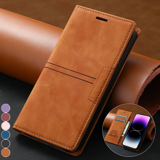Leather Case for Samsung A15 A25 A35 A55 A05S A14 A34 A54 A24 A04S A13 A23 A33 A53 Flip Wallet Galaxy S24 Ultra S23 FE S22 Plus