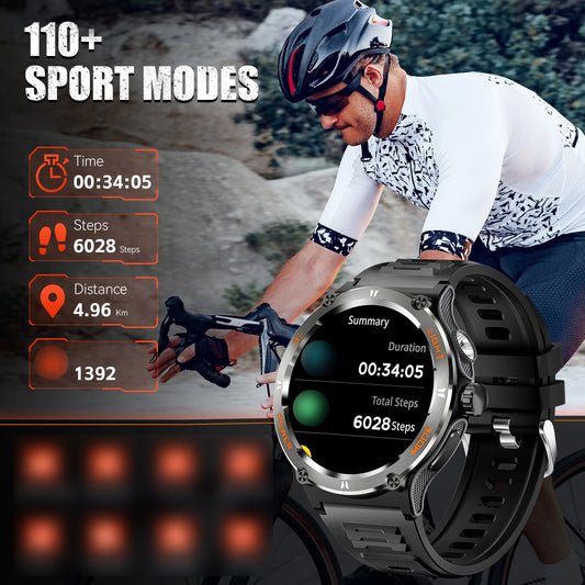 KT76 Smartwatch – 1.53” Round IPS Display | GPS | Compass | LED Flashlight | Bluetooth Call | 450mAh Battery