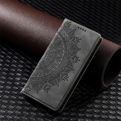 Premium Leather Magnetic Phone Case – Wallet Flip Cover with Card Slots