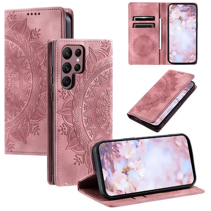 Premium Leather Magnetic Phone Case – Wallet Flip Cover with Card Slots for Samsung Glaxxy