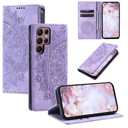 Premium Leather Magnetic Phone Case – Wallet Flip Cover with Card Slots for Samsung Glaxxy