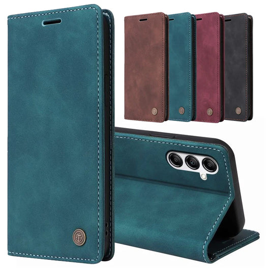 Leather Magnatic Flip Wallet Case For Samsung A Series