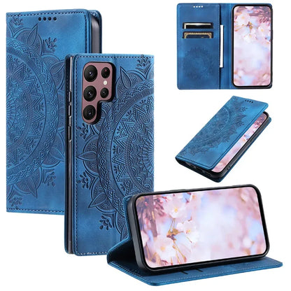 Premium Leather Magnetic Phone Case – Wallet Flip Cover with Card Slots for Samsung Glaxxy