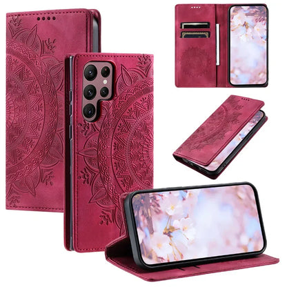 Premium Leather Magnetic Phone Case – Wallet Flip Cover with Card Slots for Samsung Glaxxy