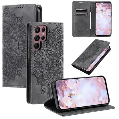 Premium Leather Magnetic Phone Case – Wallet Flip Cover with Card Slots for Samsung Glaxxy