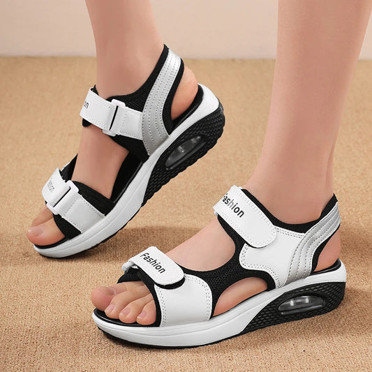 Women's Fashion Sport Sandals – Open-Toe Wedge Heels with Cushion Platform Comfort