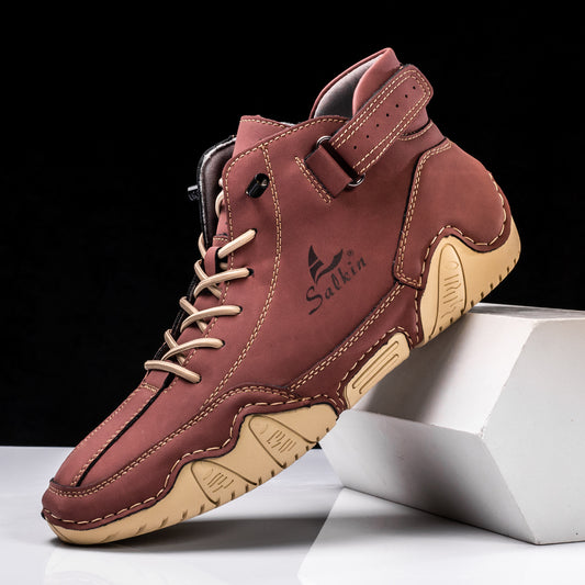 Octopus Men's High-Top Leather Martin Boots
